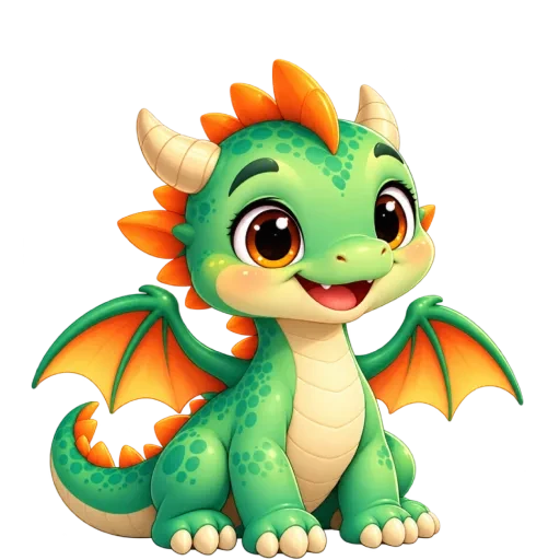 Le dragon vert et orange de Lila & les Mots